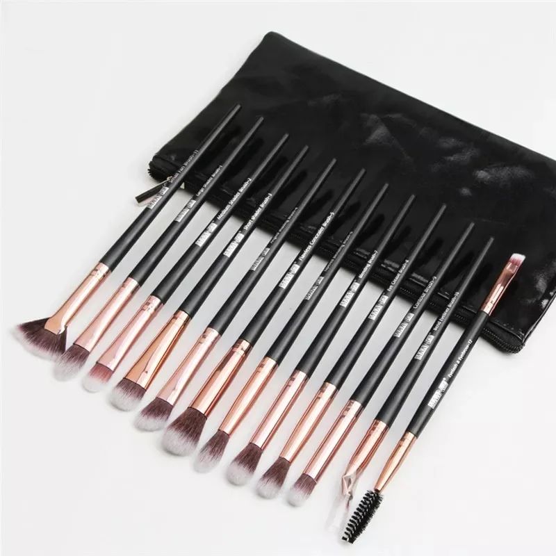 12 Black Golden Brush Set by MAANGE - 01