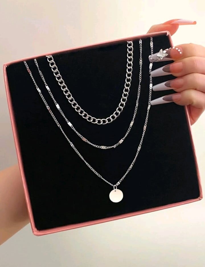 Collar en Capas Plateado