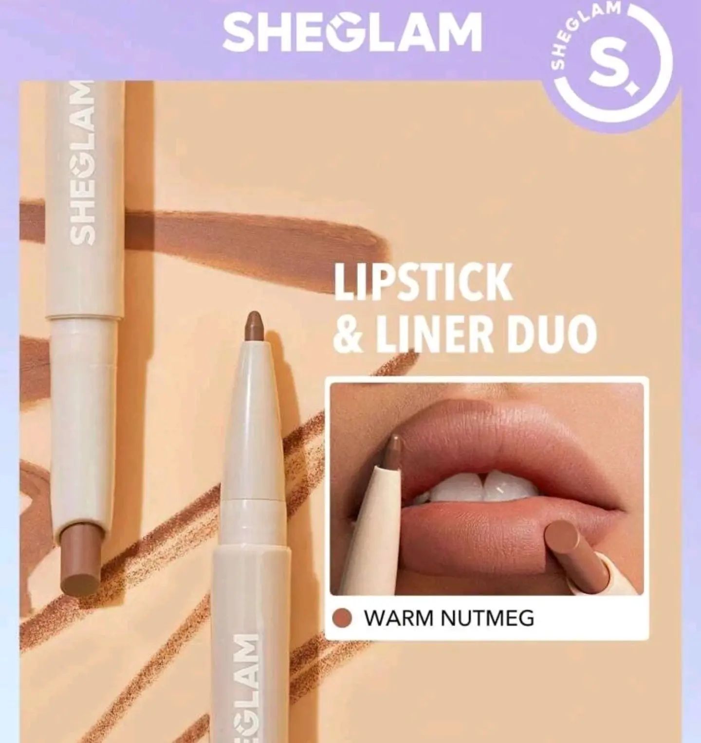 GLAM 101 Lipstick & Liner Duo Warm Nutmeg by SHEGLAM