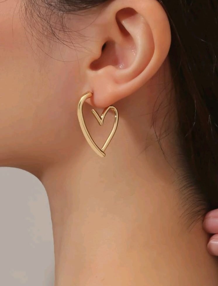 Pendiente corazón colgante